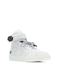 Baskets montantes en cuir blanches Philipp Plein