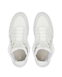 Baskets montantes en cuir blanches Giuseppe Zanotti