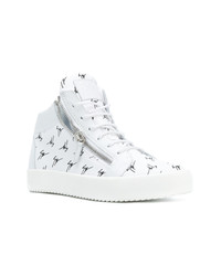 Baskets montantes en cuir blanches Giuseppe Zanotti Design