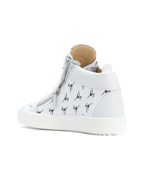 Baskets montantes en cuir blanches Giuseppe Zanotti Design