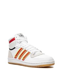 Baskets montantes en cuir blanches adidas