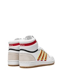 Baskets montantes en cuir blanches adidas