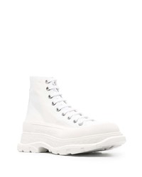 Baskets montantes en cuir blanches Alexander McQueen