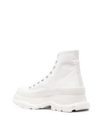 Baskets montantes en cuir blanches Alexander McQueen