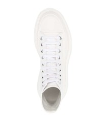 Baskets montantes en cuir blanches Alexander McQueen