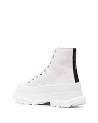 Baskets montantes en cuir blanches Alexander McQueen