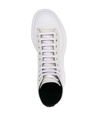 Baskets montantes en cuir blanches Alexander McQueen