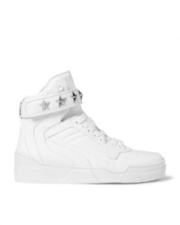 Baskets montantes en cuir blanches Givenchy