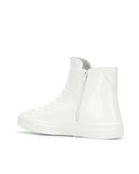 Baskets montantes en cuir blanches Maison Margiela