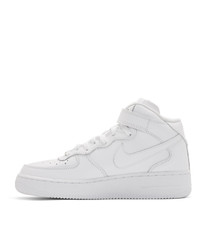 Baskets montantes en cuir blanches Nike