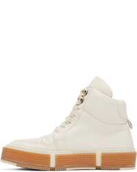 Baskets montantes en cuir blanches Guidi