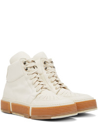 Baskets montantes en cuir blanches Guidi