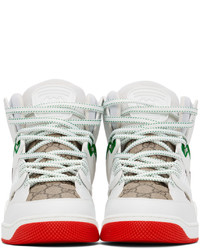 Baskets montantes en cuir blanches Gucci