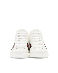 Baskets montantes en cuir blanches Gucci