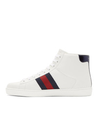 Baskets montantes en cuir blanches Gucci