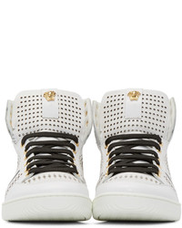 Baskets montantes en cuir blanches Versace