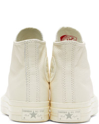 Baskets montantes en cuir blanches Converse