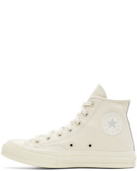 Baskets montantes en cuir blanches Converse