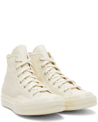 Baskets montantes en cuir blanches Converse