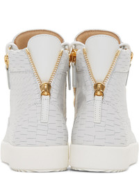 Baskets montantes en cuir blanches Giuseppe Zanotti