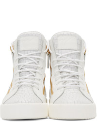 Baskets montantes en cuir blanches Giuseppe Zanotti