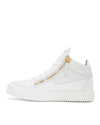 Baskets montantes en cuir blanches Giuseppe Zanotti