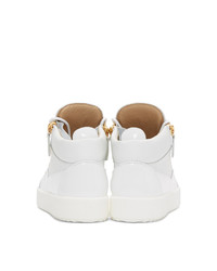 Baskets montantes en cuir blanches Giuseppe Zanotti