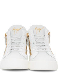 Baskets montantes en cuir blanches Giuseppe Zanotti