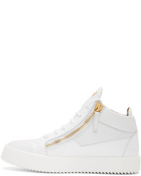 Baskets montantes en cuir blanches Giuseppe Zanotti