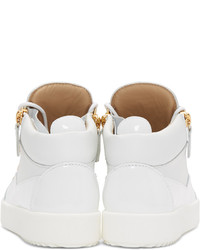 Baskets montantes en cuir blanches Giuseppe Zanotti