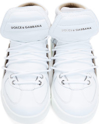 Baskets montantes en cuir blanches Dolce & Gabbana