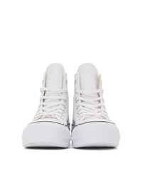 Baskets montantes en cuir blanches Converse