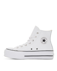 Baskets montantes en cuir blanches Converse