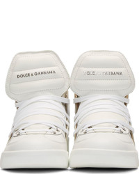 Baskets montantes en cuir blanches Dolce & Gabbana