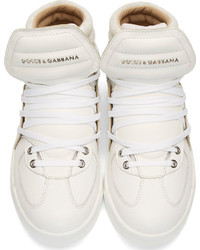 Baskets montantes en cuir blanches Dolce & Gabbana