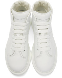 Baskets montantes en cuir blanches Alexander McQueen