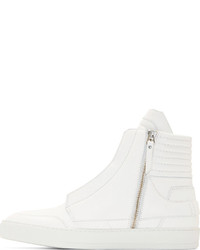 Baskets montantes en cuir blanches Helmut Lang