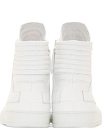 Baskets montantes en cuir blanches Helmut Lang