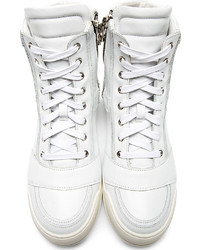 Baskets montantes en cuir blanches Balmain