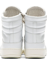 Baskets montantes en cuir blanches Balmain