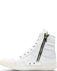 Baskets montantes en cuir blanches Balmain