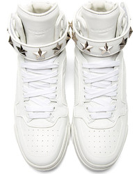 Baskets montantes en cuir blanches Givenchy