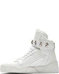 Baskets montantes en cuir blanches Givenchy