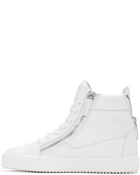 Baskets montantes en cuir blanches Giuseppe Zanotti