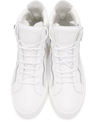 Baskets montantes en cuir blanches Giuseppe Zanotti