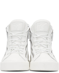 Baskets montantes en cuir blanches Giuseppe Zanotti