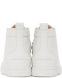 Baskets montantes en cuir blanches Christian Louboutin