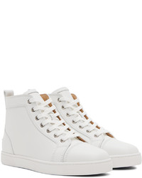 Baskets montantes en cuir blanches Christian Louboutin