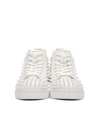 Baskets montantes en cuir blanches Christian Louboutin