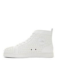 Baskets montantes en cuir blanches Christian Louboutin